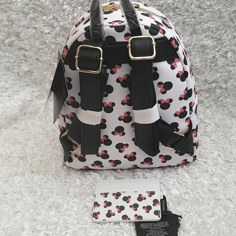 Loungefly Minnie Polkabows mini backpack and cardholder